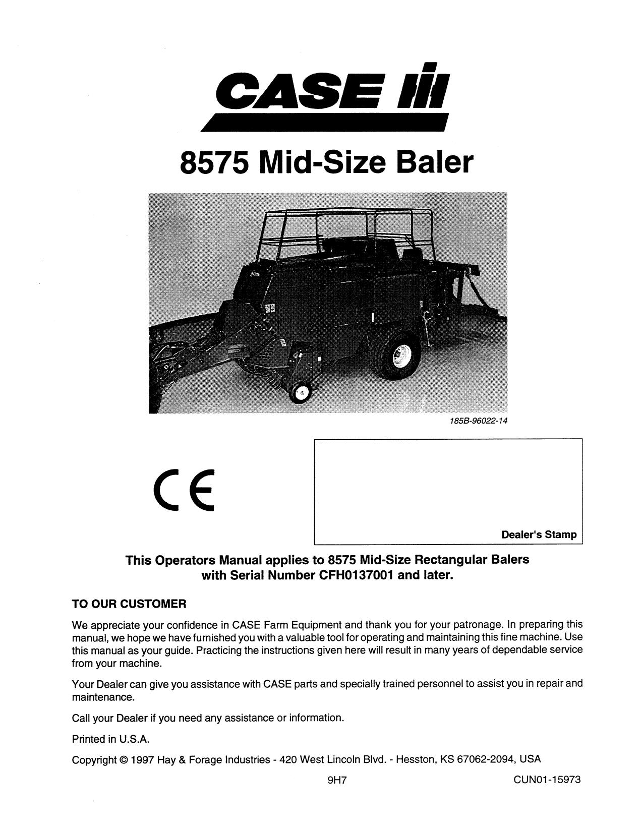 O-MAN 8575 AFTER SN CFH0137001 service manual